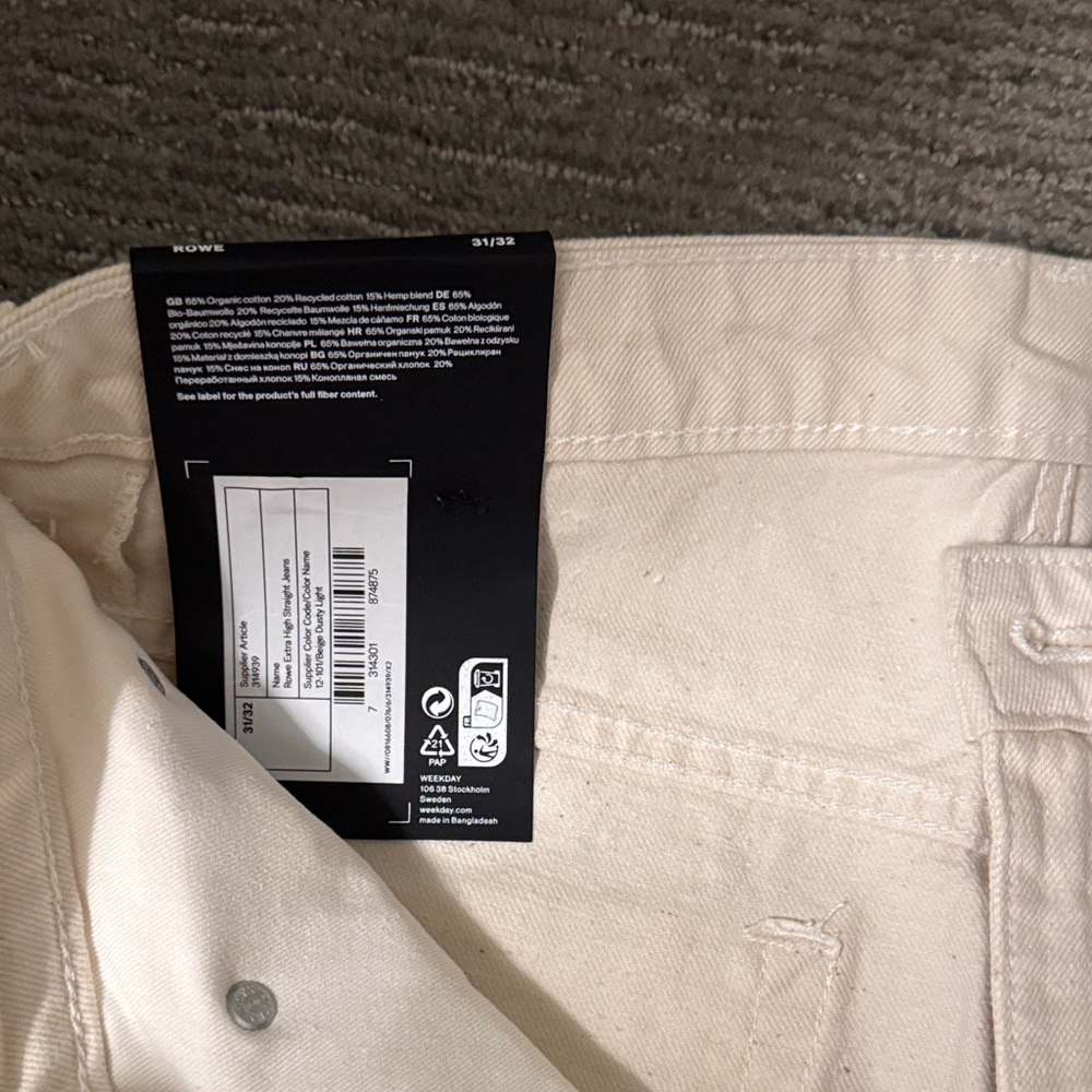 Rowe Cream Straight-Leg Jeans - Picture 4 of 6